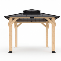 10' x 10' Cedar Wood Hardtop Gazebo