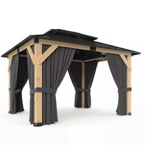 10' x 12' Cedar Wood Hardtop Gazebo