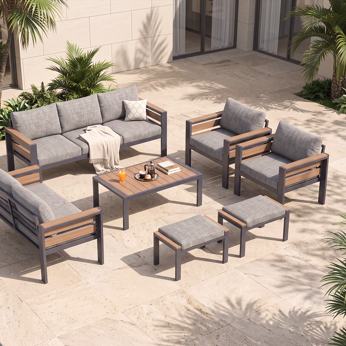 7-Piece Aluminum Outdoor Lounge Set