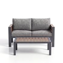 2-Piece Outdoor Sofa Set with Loveseat and Coffee Table