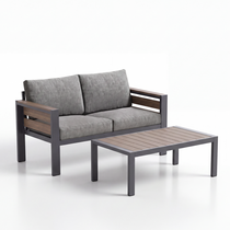 2-Piece Outdoor Sofa Set with Loveseat and Coffee Table