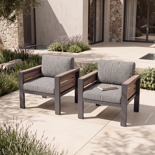 2-Piece Aluminum Outdoor Lounge Chair