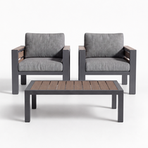 3-Piece Armchairs with Coffee Table